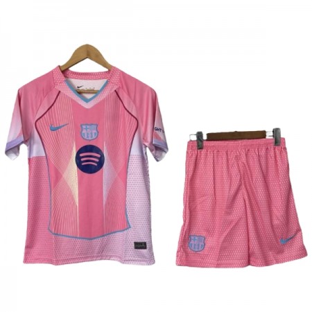 Virallinen pelipaita Barcelona 2025-26 Lyhythihainen Pinkki - Lasten ( + Lyhyet housut )