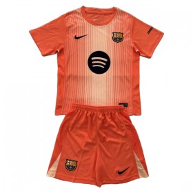 Virallinen pelipaita FC Barcelona Maalivahti 2025-26 Lyhythihainen Oranssi - Lasten ( + Lyhyet housut )