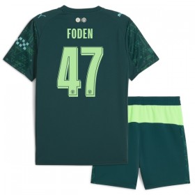 Virallinen pelipaita Manchester City Foden 47 4. Paita EA Sport 2025-26 Lyhythihainen - Lasten ( + Lyhyet housut )