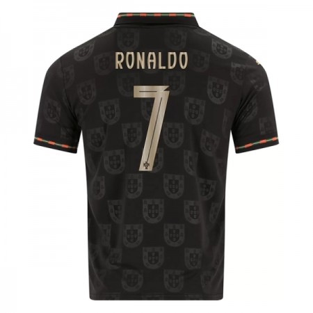 Virallinen pelipaita Portugali Black Panther Ronaldo 7 2025-26 Lyhythihainen - Miesten Virallinen pelipaita Portugali Black Panther Ronaldo 7 2025-26 Lyhythihainen - Miesten