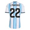 Virallinen pelipaita Argentiina Lautaro Martinez 22 Koti MM-kisat 2026 Lyhythihainen - Lasten ( + Lyhyet housut )
