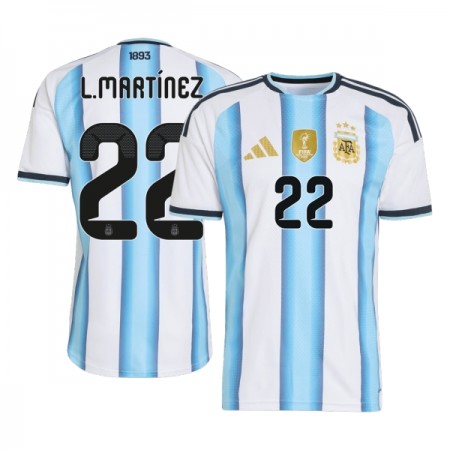 Virallinen pelipaita Argentiina Lautaro Martinez 22 Koti MM-kisat 2026 Lyhythihainen - Miesten