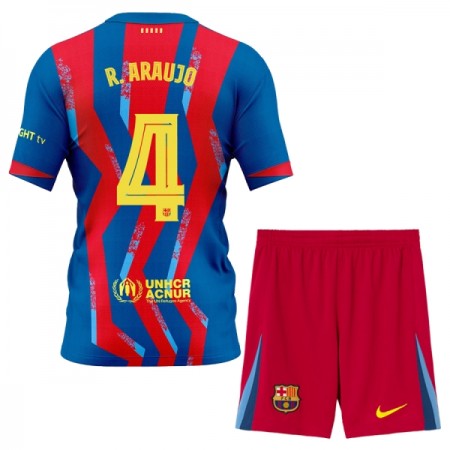 Virallinen pelipaita FC Barcelona R. Araujo 4 4. Paita 2025-26 Lyhythihainen - Lasten ( + Lyhyet housut )