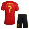 Virallinen pelipaita Belgia De Bruyne 7 Koti MM-kisat 2026 Lyhythihainen - Lasten ( + Lyhyet housut ) Virallinen pelipaita Belgia De Bruyne 7 Koti MM-kisat 2026 Lyhythihainen - Lasten ( + Lyhyet housut )