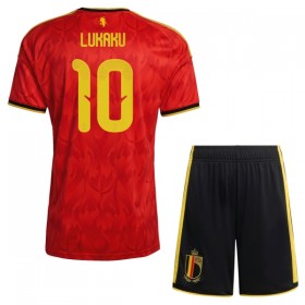 Virallinen pelipaita Belgia Lukaku 10 Koti MM-kisat 2026 Lyhythihainen - Lasten ( + Lyhyet housut )