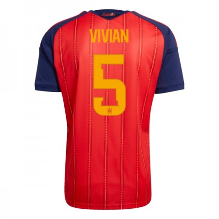 Virallinen pelipaita Espanja Vivian 5 Koti MM-kisat 2026 Lyhythihainen - Miesten
