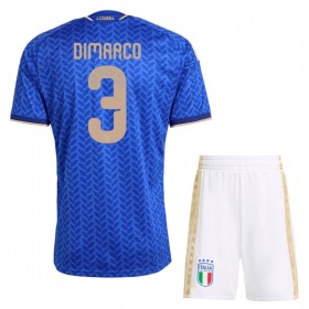 Virallinen pelipaita Italia Dimarco 3 Koti MM-kisat 2026 Lyhythihainen - Lasten ( + Lyhyet housut )