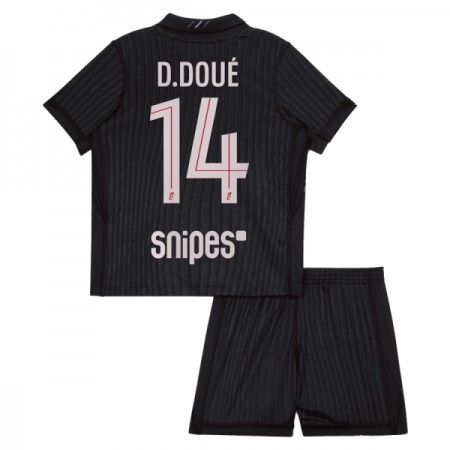 Virallinen pelipaita Paris Saint-Germain D. Doue 14 4. Paita Jordan 2025-26 Lyhythihainen - Lasten ( + Lyhyet housut )