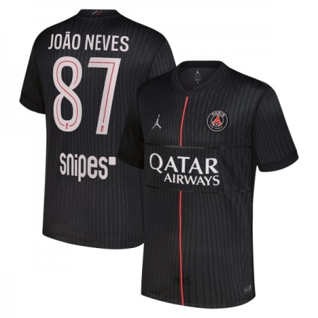 Virallinen pelipaita Paris Saint-Germain Joao Neves 87 4. Paita Jordan 2025-26 Lyhythihainen - Miesten