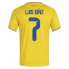 Virallinen pelipaita Kolumbia Luis Diaz 7 Koti MM-kisat 2026 Lyhythihainen - Miesten Virallinen pelipaita Kolumbia Luis Diaz 7 Koti MM-kisat 2026 Lyhythihainen - Miesten