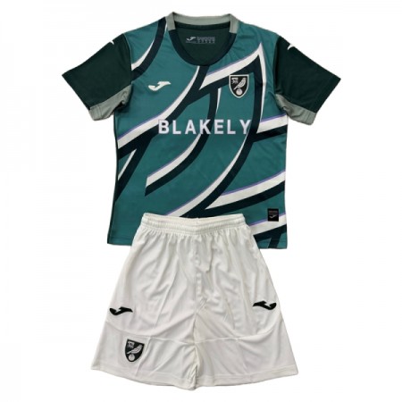 Virallinen pelipaita Norwich City Vieras 2025-26 Lyhythihainen - Lasten ( + Lyhyet housut ) Virallinen pelipaita Norwich City Vieras 2025-26 Lyhythihainen - Lasten ( + Lyhyet housut )