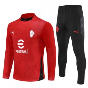 AC Milan Training Huppari 2025-26 Neljännes-Zip Punainen - Miesten