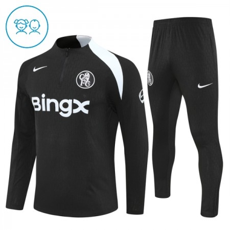 Chelsea Training Huppari 2025-26 Neljännes-Zip Musta - Lasten