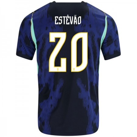 Virallinen pelipaita Brasilia Estevao 20 Vieras MM-kisat 2026 Lyhythihainen - Miesten Virallinen pelipaita Brasilia Estevao 20 Vieras MM-kisat 2026 Lyhythihainen - Miesten