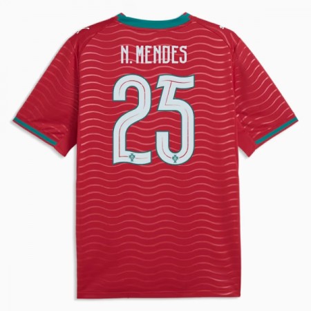 Virallinen pelipaita Portugali Nuno Mendes 25 Koti MM-kisat 2026 Lyhythihainen - Miesten Virallinen pelipaita Portugali Nuno Mendes 25 Koti MM-kisat 2026 Lyhythihainen - Miesten