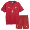 Virallinen pelipaita Portugali Ronaldo 7 Koti MM-kisat 2026 Lyhythihainen - Lasten ( + Lyhyet housut )