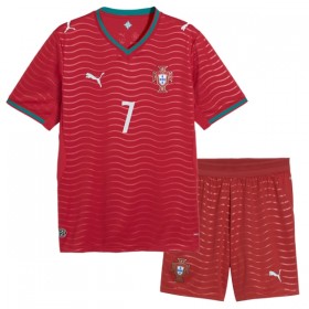 Virallinen pelipaita Portugali Ronaldo 7 Koti MM-kisat 2026 Lyhythihainen - Lasten ( + Lyhyet housut )