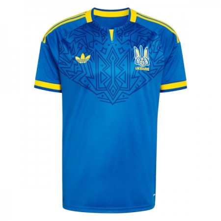 Virallinen pelipaita Ukraina Vieras MM-kisat 2026 Lyhythihainen - Miesten Virallinen pelipaita Ukraina Vieras MM-kisat 2026 Lyhythihainen - Miesten