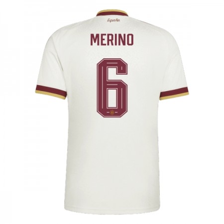 Virallinen pelipaita Espanja Merino 6 Vieras MM-kisat 2026 Lyhythihainen - Miesten Virallinen pelipaita Espanja Merino 6 Vieras MM-kisat 2026 Lyhythihainen - Miesten
