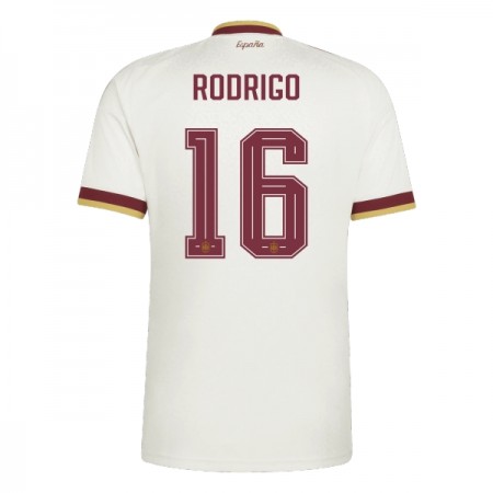 Virallinen pelipaita Espanja Rodrigo 16 Vieras MM-kisat 2026 Lyhythihainen - Miesten Virallinen pelipaita Espanja Rodrigo 16 Vieras MM-kisat 2026 Lyhythihainen - Miesten