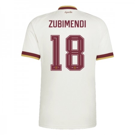 Virallinen pelipaita Espanja Zubimendi 18 Vieras MM-kisat 2026 Lyhythihainen - Miesten Virallinen pelipaita Espanja Zubimendi 18 Vieras MM-kisat 2026 Lyhythihainen - Miesten
