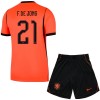 Virallinen pelipaita Alankomaat Frenkie de Jong 21 Koti MM-kisat 2026 Lyhythihainen - Lasten ( + Lyhyet housut ) Virallinen pelipaita Alankomaat Frenkie de Jong 21 Koti MM-kisat 2026 Lyhythihainen - Lasten ( + Lyhyet housut )