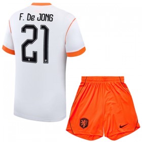 Virallinen pelipaita Alankomaat Frenkie de Jong 21 Vieras MM-kisat 2026 Lyhythihainen - Lasten ( + Lyhyet housut )