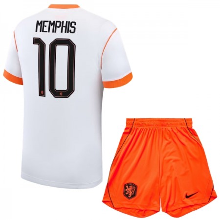 Virallinen pelipaita Alankomaat Memphis 10 Vieras MM-kisat 2026 Lyhythihainen - Lasten ( + Lyhyet housut ) Virallinen pelipaita Alankomaat Memphis 10 Vieras MM-kisat 2026 Lyhythihainen - Lasten ( + Lyhyet housut )