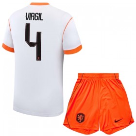 Virallinen pelipaita Alankomaat Virgil 4 Vieras MM-kisat 2026 Lyhythihainen - Lasten ( + Lyhyet housut )