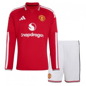 Virallinen pelipaita Manchester United Koti 2026-27 Pitkähihainen - Lasten ( + Lyhyet housut )