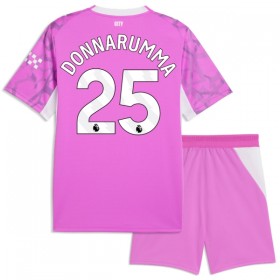 Virallinen pelipaita Manchester City Donnarumma 25 Vieras Maalivahti 2026-27 Lyhythihainen Pinkki - Lasten ( + Lyhyet housut )