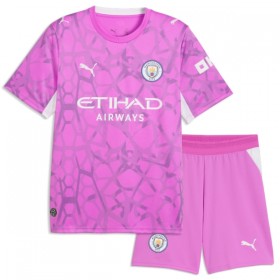 Virallinen pelipaita Manchester City Donnarumma 25 Vieras Maalivahti 2026-27 Lyhythihainen Pinkki - Lasten ( + Lyhyet housut )