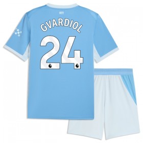 Virallinen pelipaita Manchester City Gvardiol 24 Koti 2026-27 Lyhythihainen - Lasten ( + Lyhyet housut )