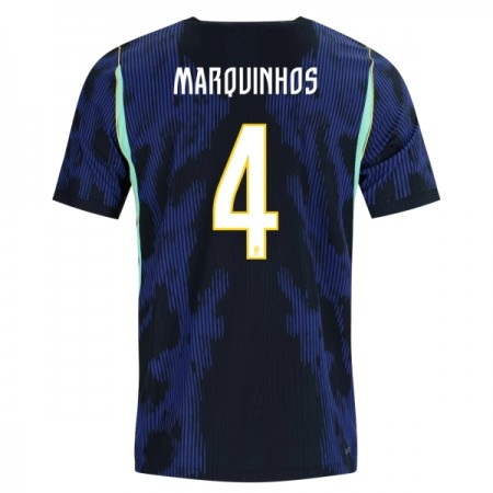 Virallinen pelipaita Brasilia Marquinhos 4 Vieras MM-kisat 2026 Lyhythihainen - Miesten