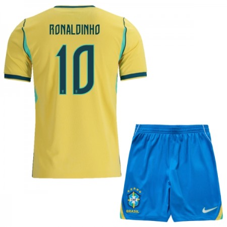 Virallinen pelipaita Brasilia Ronaldinho 10 Koti MM-kisat 2026 Lyhythihainen - Lasten ( + Lyhyet housut ) Virallinen pelipaita Brasilia Ronaldinho 10 Koti MM-kisat 2026 Lyhythihainen - Lasten ( + Lyhyet housut )