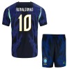 Virallinen pelipaita Brasilia Ronaldinho 10 Vieras MM-kisat 2026 Lyhythihainen - Lasten ( + Lyhyet housut ) Virallinen pelipaita Brasilia Ronaldinho 10 Vieras MM-kisat 2026 Lyhythihainen - Lasten ( + Lyhyet housut )