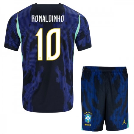 Virallinen pelipaita Brasilia Ronaldinho 10 Vieras MM-kisat 2026 Lyhythihainen - Lasten ( + Lyhyet housut ) Virallinen pelipaita Brasilia Ronaldinho 10 Vieras MM-kisat 2026 Lyhythihainen - Lasten ( + Lyhyet housut )