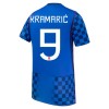Virallinen pelipaita Kroatia Kramaric 9 Vieras MM-kisat 2026 Lyhythihainen - Miesten Virallinen pelipaita Kroatia Kramaric 9 Vieras MM-kisat 2026 Lyhythihainen - Miesten