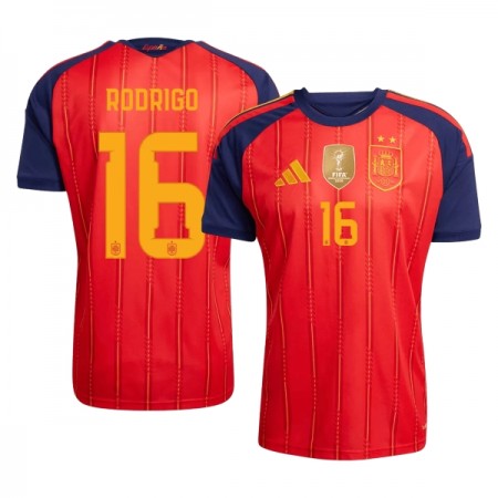Virallinen pelipaita Espanja 2 Stars Rodrigo 16 Koti MM-kisat 2026 Lyhythihainen - Miesten Virallinen pelipaita Espanja 2 Stars Rodrigo 16 Koti MM-kisat 2026 Lyhythihainen - Miesten