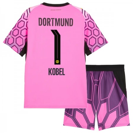 Virallinen pelipaita Borussia Dortmund Kobel 1 Vieras Maalivahti 2026-27 Lyhythihainen Pinkki - Lasten ( + Lyhyet housut ) Virallinen pelipaita Borussia Dortmund Kobel 1 Vieras Maalivahti 2026-27 Lyhythihainen Pinkki - Lasten ( + Lyhyet housut )