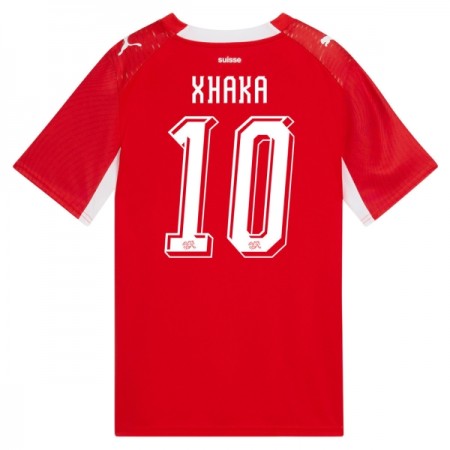 Virallinen pelipaita Sveitsi Granit Xhaka 10 Koti MM-kisat 2026 Lyhythihainen - Miesten