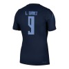 Virallinen pelipaita Uruguay Luis Suarez 9 Vieras MM-kisat 2026 Lyhythihainen - Miesten Virallinen pelipaita Uruguay Luis Suarez 9 Vieras MM-kisat 2026 Lyhythihainen - Miesten