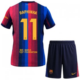 Virallinen pelipaita FC Barcelona Raphinha 11 Koti 2026-27 Lyhythihainen - Lasten ( + Lyhyet housut )