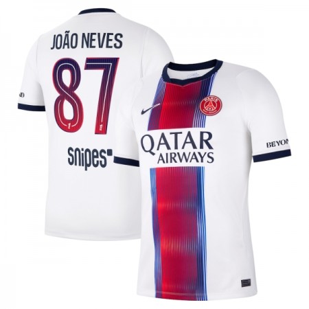 Virallinen pelipaita Paris Saint-Germain Joao Neves 87 Vieras 2026-27 Lyhythihainen - Miesten Virallinen pelipaita Paris Saint-Germain Joao Neves 87 Vieras 2026-27 Lyhythihainen - Miesten