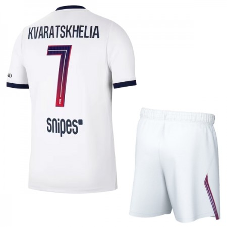 Virallinen pelipaita Paris Saint-Germain Kvaratskhelia 7 Vieras 2026-27 Lyhythihainen - Lasten ( + Lyhyet housut )
