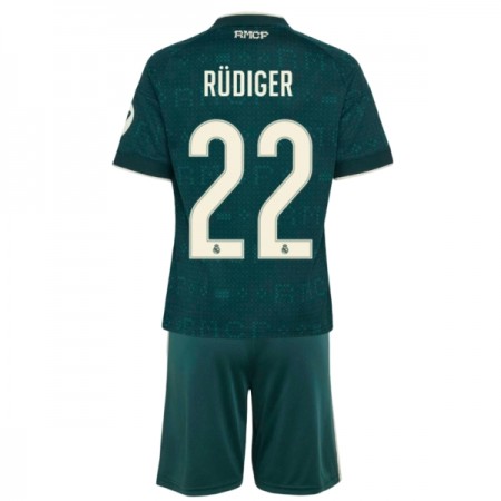 Virallinen pelipaita Real Madrid Rudiger 22 Vieras 2026-27 Lyhythihainen - Lasten ( + Lyhyet housut )