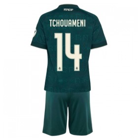 Virallinen pelipaita Real Madrid Tchouameni 14 Vieras 2026-27 Lyhythihainen - Lasten ( + Lyhyet housut )