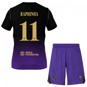 Virallinen pelipaita FC Barcelona Raphinha 11 Vieras 2026-27 Lyhythihainen - Lasten ( + Lyhyet housut )